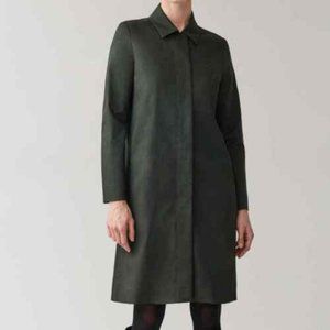 COS Zipped Long Sleeve Straight Fit Shirt Dress in Size 10 (Medium) Off-Black